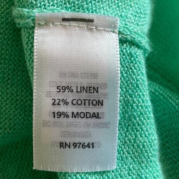 J. Jill Linen Blend Mint Green Open Cardigan/Wrap, Drape Front, Size XS - Picture 5 of 8